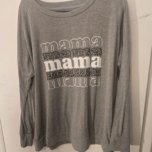 Gray 'Mama' Graphic Sweatshirt